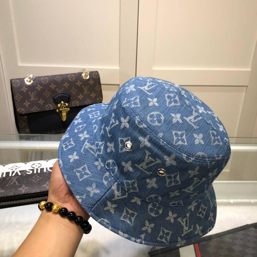 LV Women's Reversible Sun Hat Blue Wide